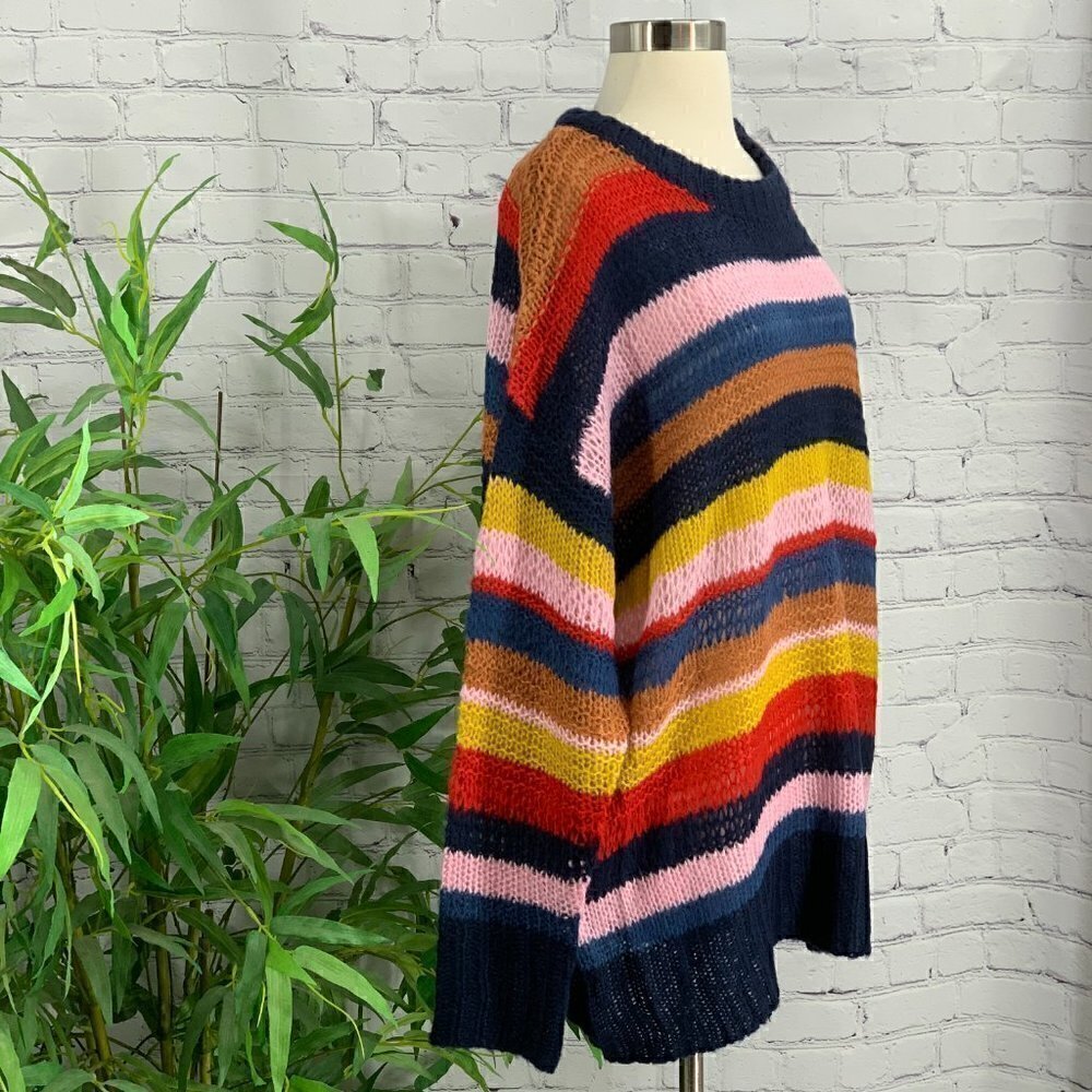 Favlux Multicolor Striped Oversized Knit Sweater - Picture 2 of 7